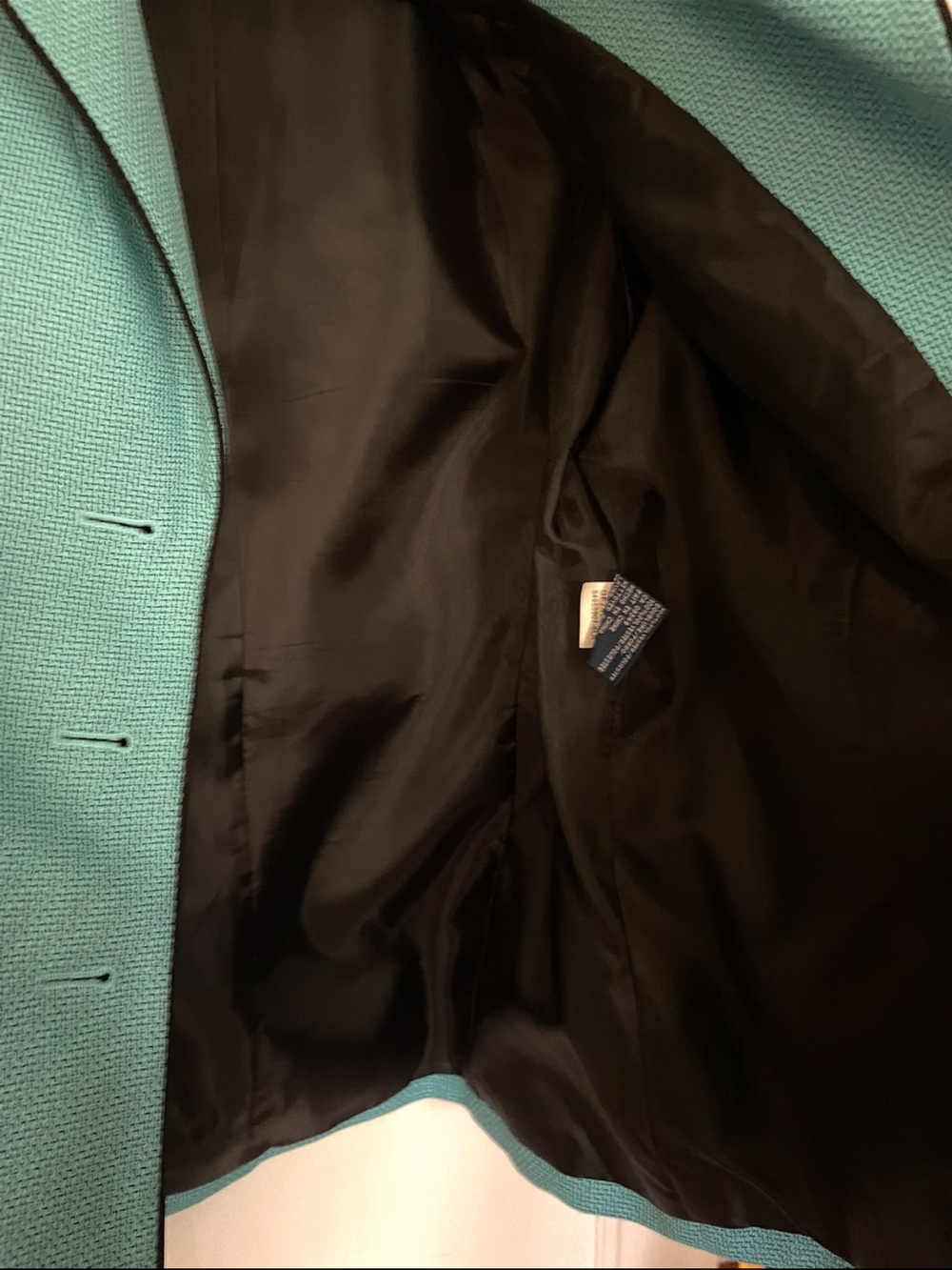 Vintage Evan-Picone Teal Notch Collar Blazer - Picture 3 of 14
